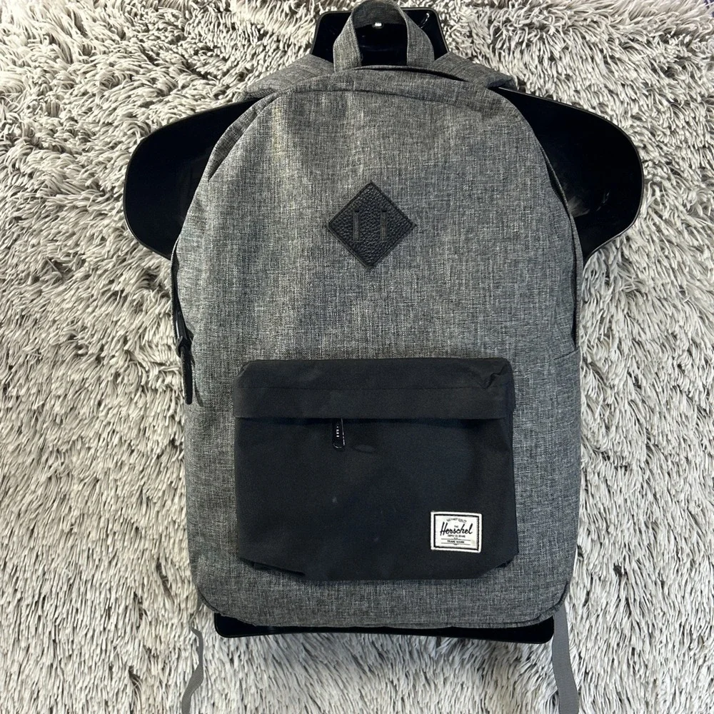Herschel Heritage Raven Crosshatch Backpack‎ Bag Laptop School Gym Travel Straps